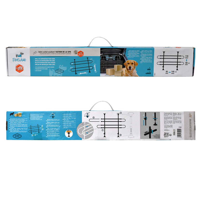 Grille de séparation ajustable pour animaux
