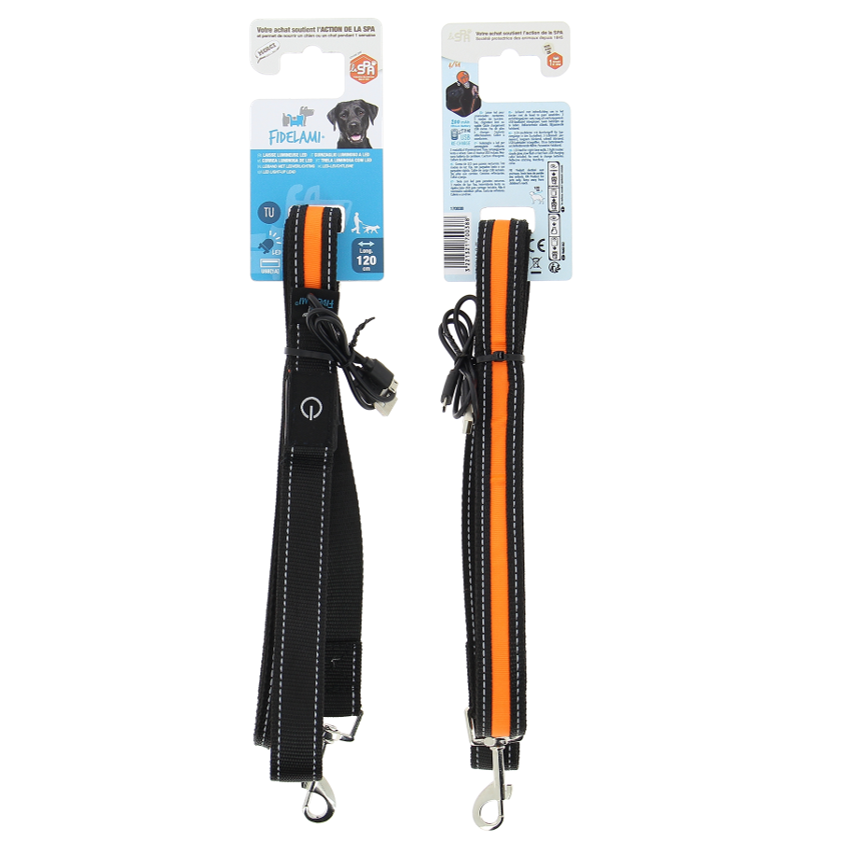 Laisse à LED rechargeable 1,2 m