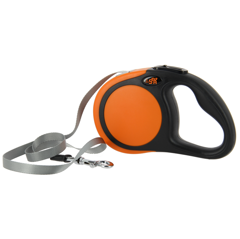 Laisse rétractable orange 5 m