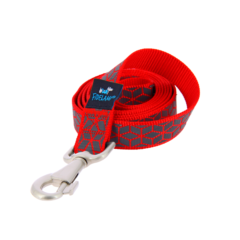Laisse à motifs réfléchissants rouge 1,80 m