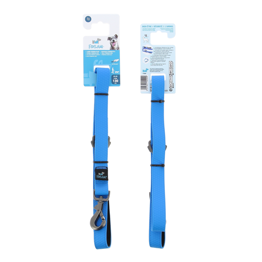 Laisse PREMIUM bleue 1.30 m