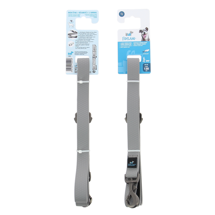 Laisse PREMIUM grise 1,30 m