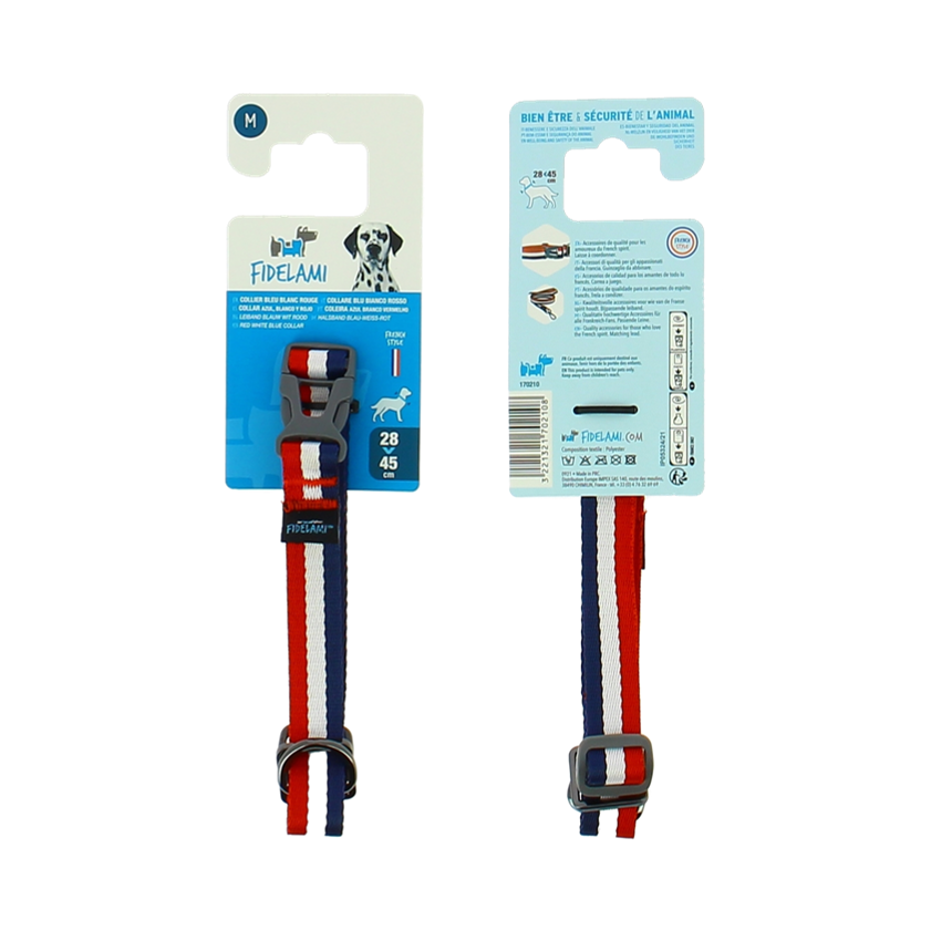 Collier bleu blanc rouge