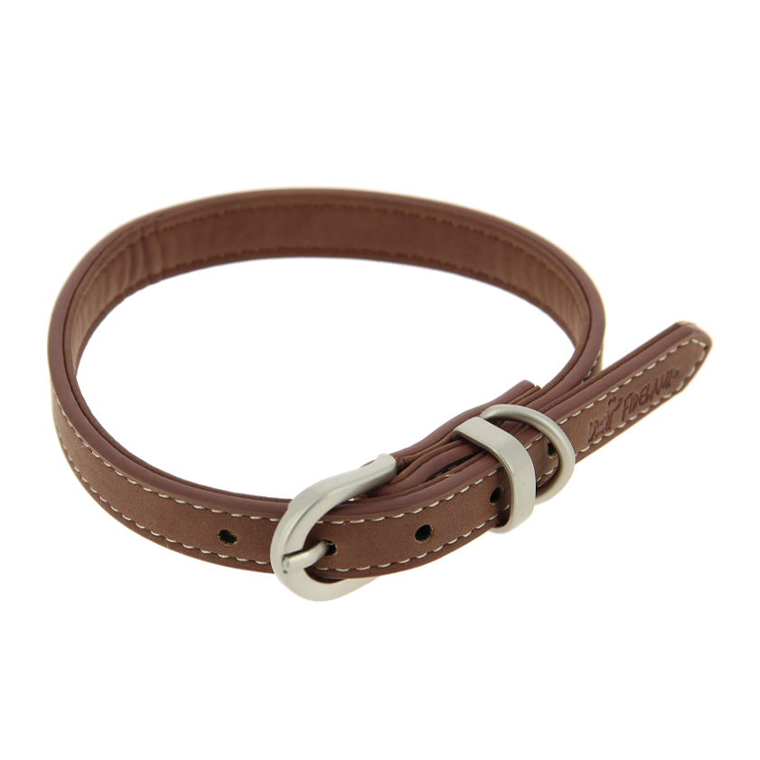 Collier marron no leather