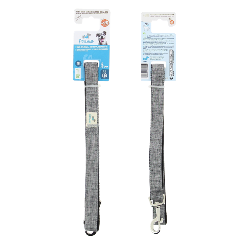 Laisse en tissu recyclé 1,20 m