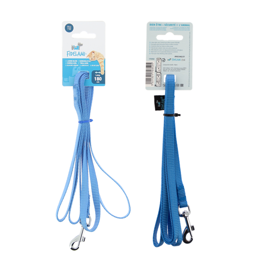 Laisse bleue 1,80 m