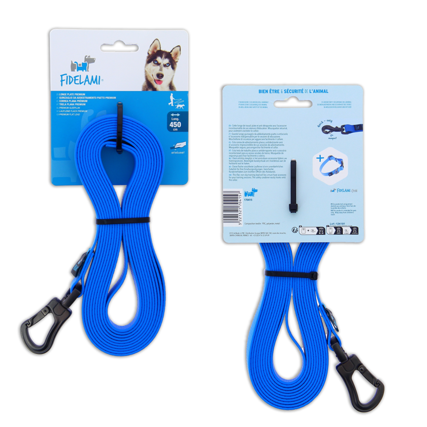 Longe plate PREMIUM bleue 4,50 m