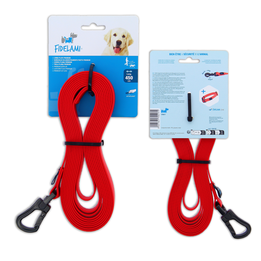 Longe plate PREMIUM rouge 4,50 m