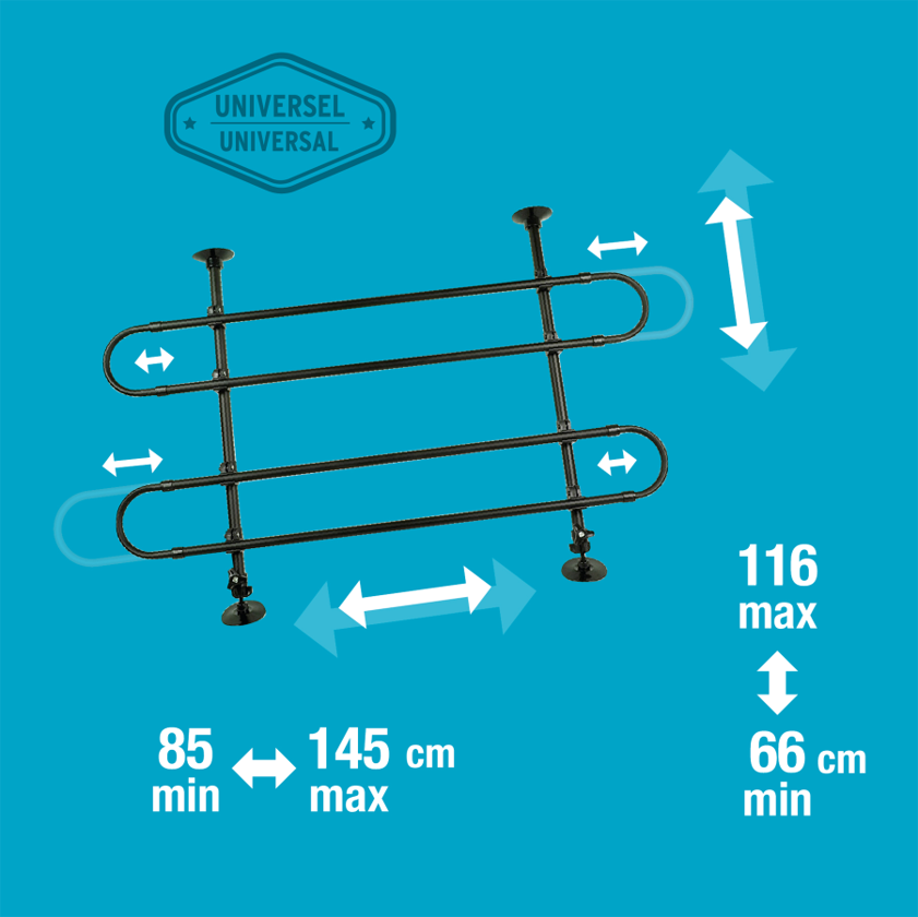 Grille de séparation ajustable pour animaux
