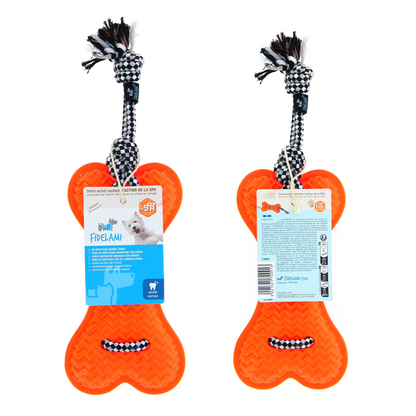 Os de dentition orange avec corde