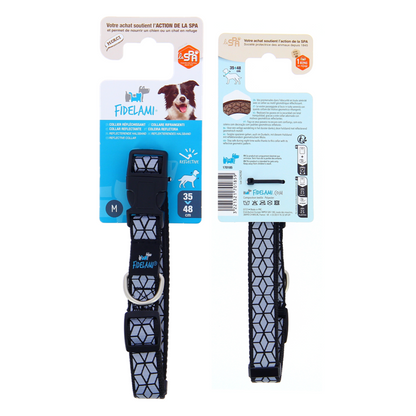 Collier à motifs réfléchissants noir