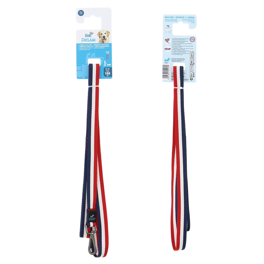 Laisse Bleu Blanc Rouge 1,50m