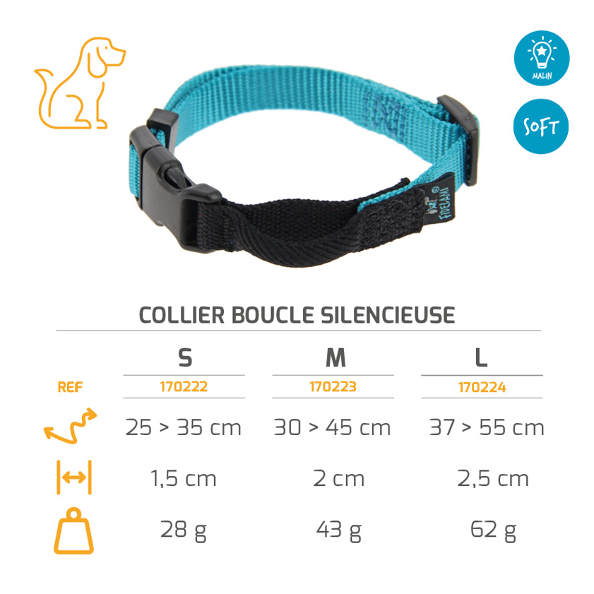 Collier à boucle silencieuse bleu M