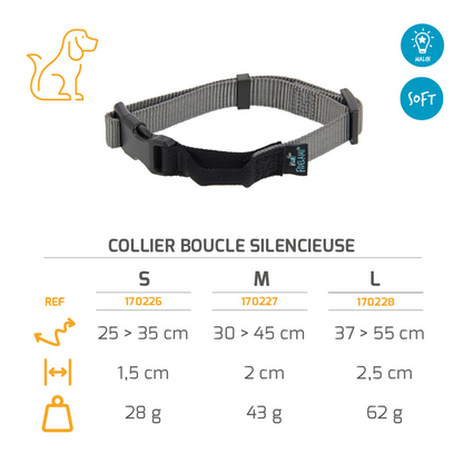 Collier à boucle silencieuse gris S