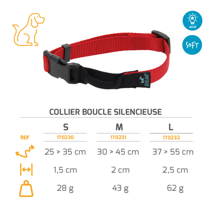 Collier à boucle silencieuse rouge M