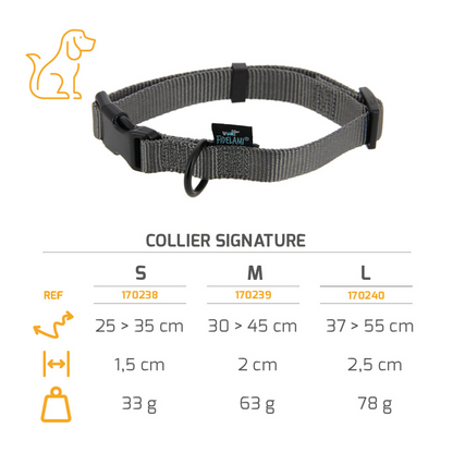 Collier signature gris M