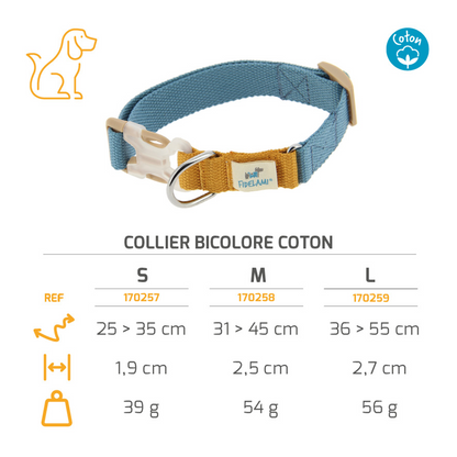 Collier en coton bicolore  M