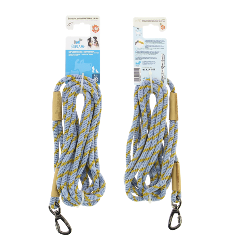 Longe en corde bleue 4,50 m