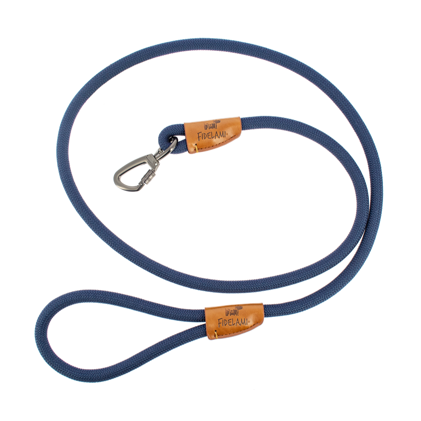 Laisse en corde recyclée bleue, 1,50 m